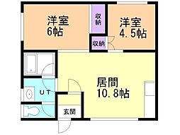ハウザー美原 2LDKの間取図画像
