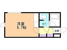 キューブボックス ワンルームの間取図画像