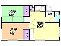 菊華荘 2LDKの間取図画像