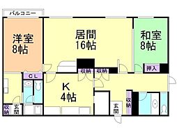 ソレイユS1 2LDKの間取図画像