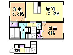 D-room七重浜 2LDKの間取図画像