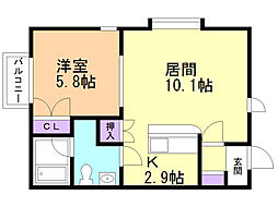 Lスケッチ 1LDKの間取図画像