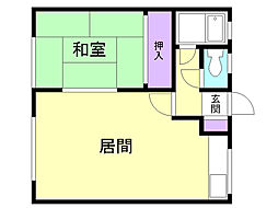 ハウスながた 1LDKの間取図画像