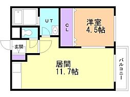ユニボックス.4 1LDKの間取図画像