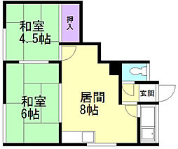 兼鷹マンション 2LDKの間取図画像