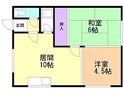上田荘 2LDKの間取図画像