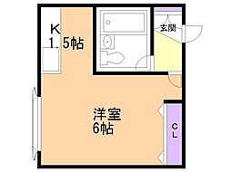 ファイブスター 1Kの間取図画像