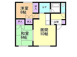コーポ東商B 2LDKの間取図画像