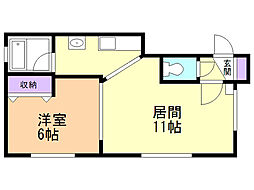 1ROOTSSideA 1LDKの間取図画像