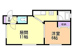 1ROOTSSideA 1LDKの間取図画像