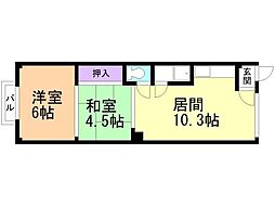 スカイハイツ 2DKの間取図画像