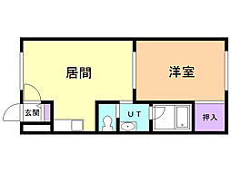 ピュアパレス函館3 1LDKの間取図画像