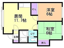 ハイツ・クリア 2LDKの間取図画像