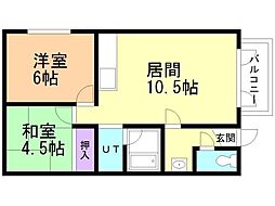 ハイツスドウ 2LDKの間取図画像