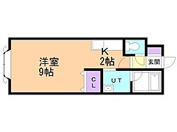 メゾンパークサイド 1Kの間取図画像