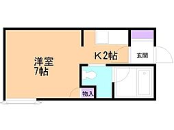 グレース21 1Kの間取図画像