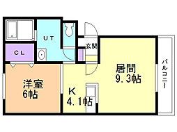 ベルソレイユ 1LDKの間取図画像