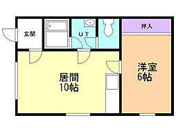 第10タジマハイツ 1LDKの間取図画像