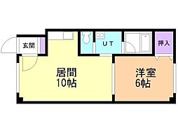 ピュアパレス桔梗 1LDKの間取図画像