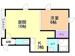 CielMaisonDaichi 1LDKの間取図画像