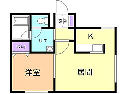 コーポウインク 1LDKの間取図画像