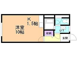 柏木ハイツ 1Kの間取図画像