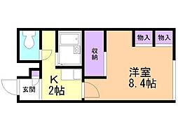 レオパレス日サルー時任町A 1Kの間取図画像