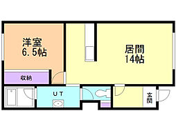 RPハイツ 1LDKの間取図画像