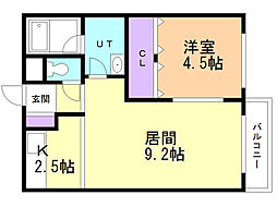 ユニボックス.4 1LDKの間取図画像