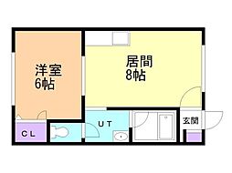 グランベリー川原 1LDKの間取図画像