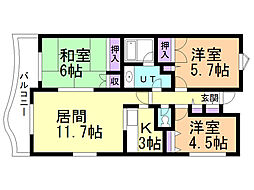 マンションリヴァージュ 3LDKの間取図画像