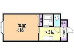 ヴィラコート富士 1Kの間取図画像