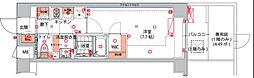 ハーモニーレジデンス新宿イースト 1Kの間取図画像