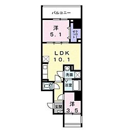 ネオ・ツリー・レジデンス難波 2LDKの間取図画像