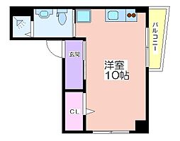 グランドコーポカトレア ワンルームの間取図画像