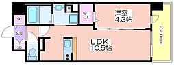 サザンネスト住ノ江駅前 1LDKの間取図画像