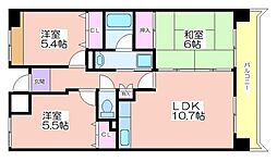 ボヌール御崎 3LDKの間取図画像