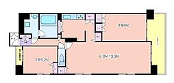 レジネッタ江戸堀 1LDKの間取図画像