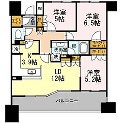 カスタリア上町台 3LDKの間取図画像