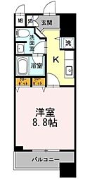 カスタリア堺筋本町 1Kの間取図画像