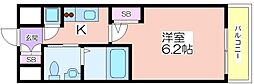 エスリード江戸堀 1Kの間取図画像