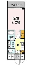 カスタリア堺筋本町 1Kの間取図画像