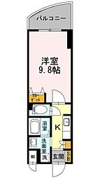 カスタリア新梅田 1Kの間取図画像