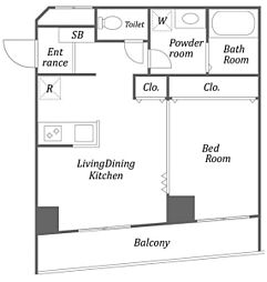 Uresidence目黒本町 1LDKの間取図画像
