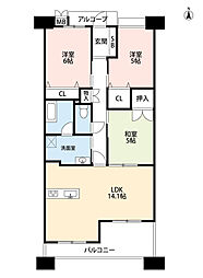 ベラージュ桜井 3LDKの間取図画像