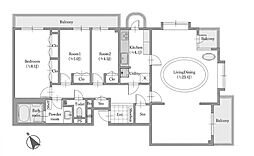 パーク・ハイム目黒三田 3LDKの間取図画像