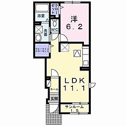 パーチェム 1LDKの間取図画像
