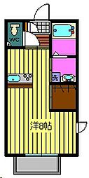 メゾンブリエB棟 ワンルームの間取図画像