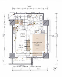 品川タワーレジデンス 2LDKの間取図画像