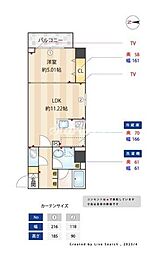 アリビス西葛西スリスタ 1LDKの間取図画像